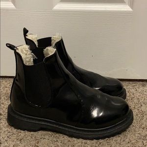 Faux leather booties